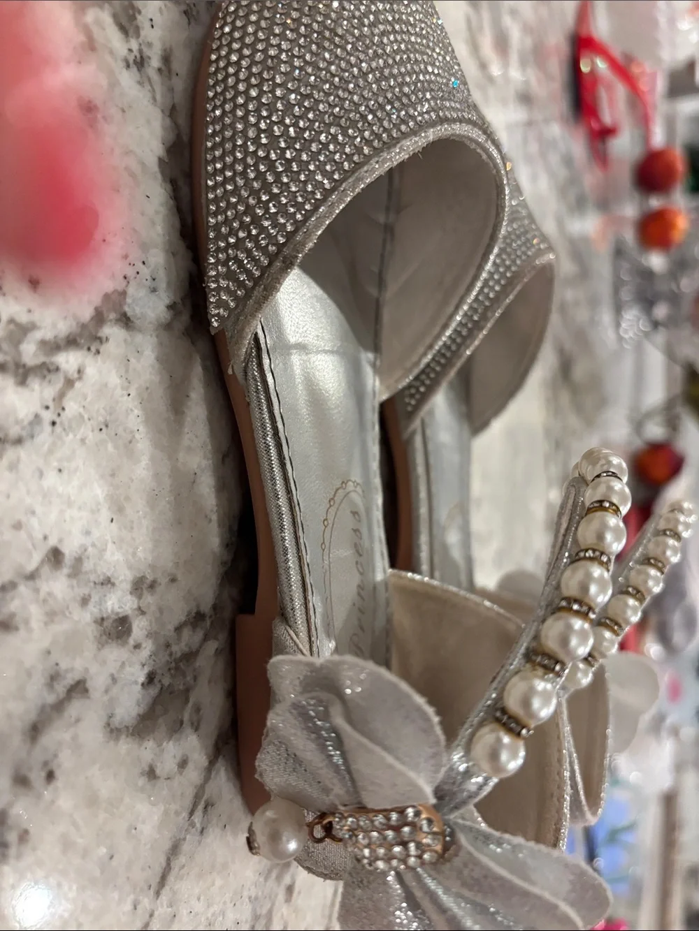 Elegant Silver Pearl-Embellished Kids